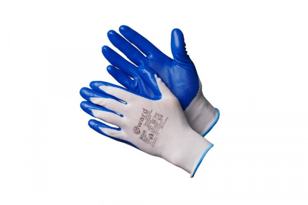 Купить Перчатки нейлоновые с нитриловым покрытием Blue, GWARD